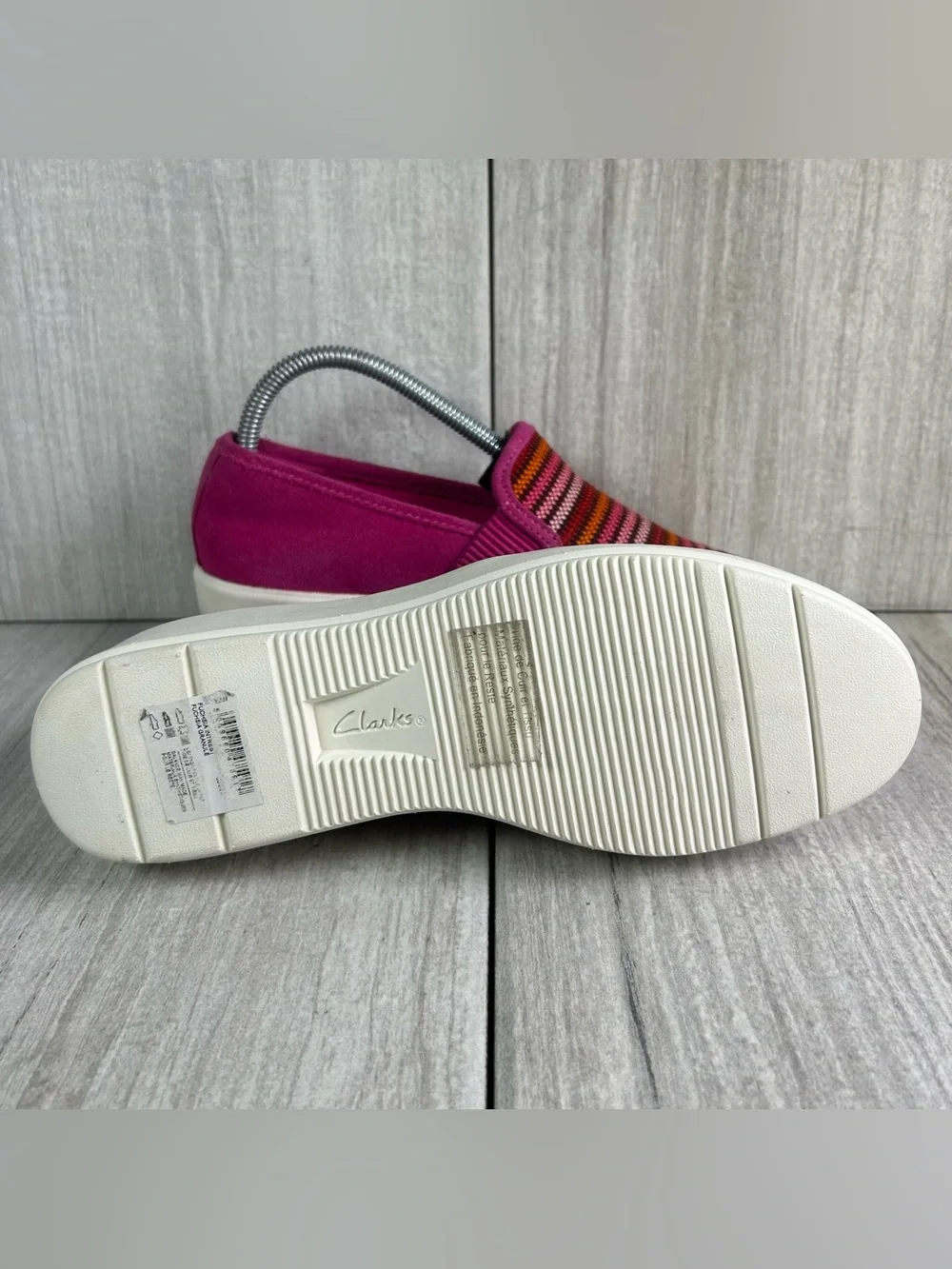 Clark’s Layton Petal Pink Knit Slip-On Mule Comfort Shoe Women's Size 6.5 - Picture 8 of 10